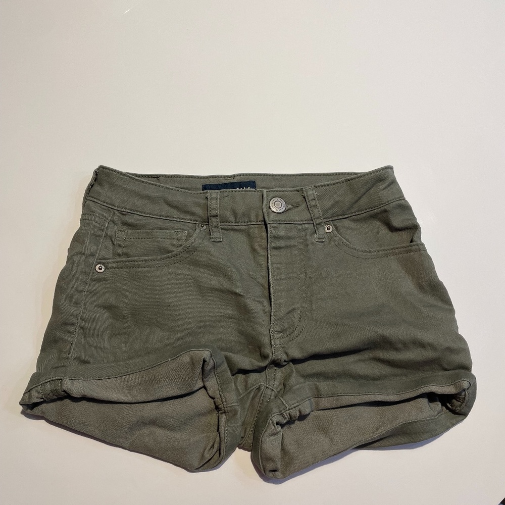 Green jean shorts